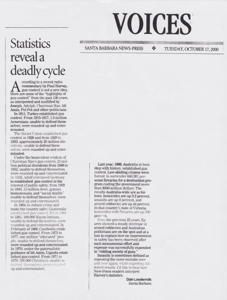 SBNP Oct 7 2001 Gun Stats